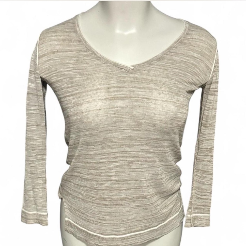 Parkhurst Beige Heather Linen Blend Lightweight Knit Top